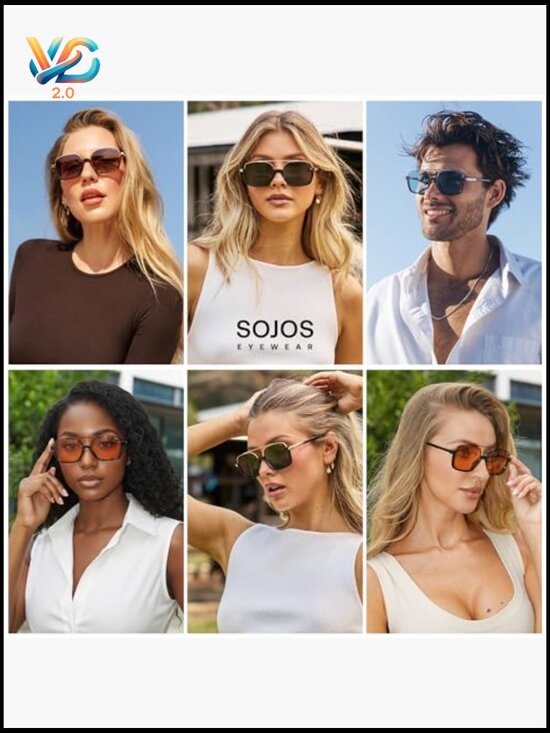Trendy Oversized Aviator Sunglasses Retro Y2K Square UV Protection Unisex main image 7